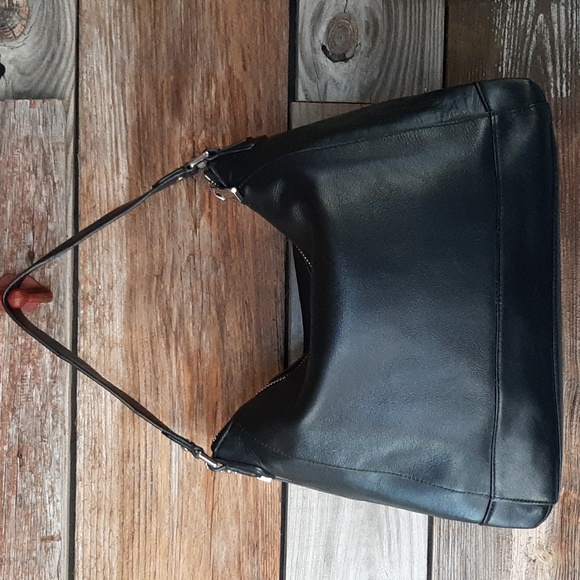 NEW! VINTAGE COACH 2014 "Charlie" Black Leather Kangaroo Pouch Hobo Shoulder Bag - Picture 3 of 11